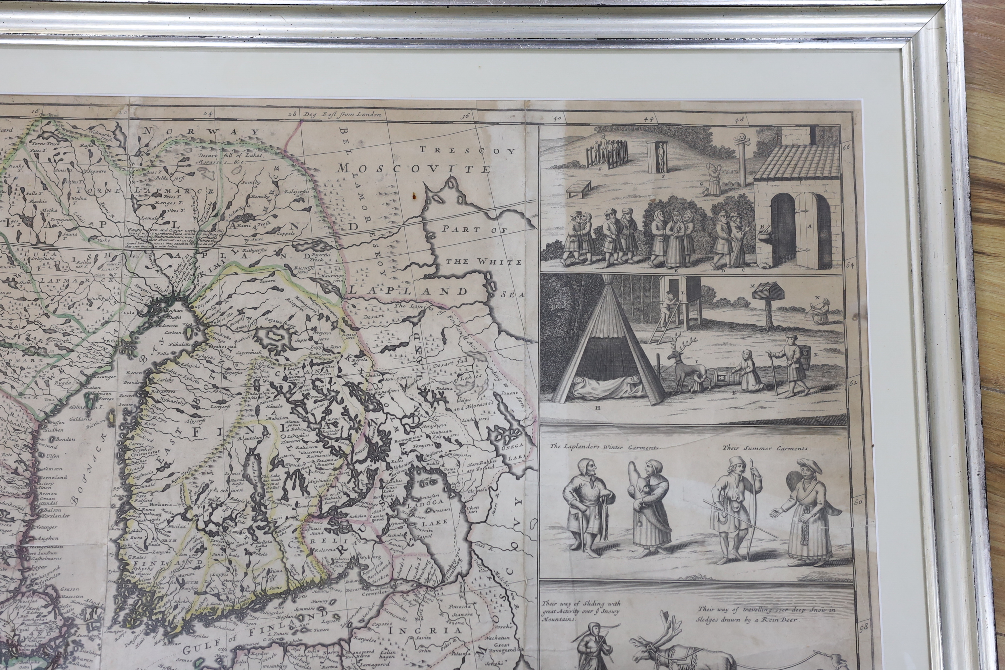 After Herman Moll, engraving, ‘New map of Denmark and Sweden’, circa 1715, 102 x 61cm